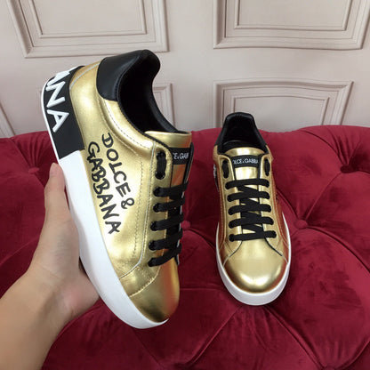 D*G 2026 Luxury Genuine Leather Casual Sneakers - Italian Designer Unisex Shoes