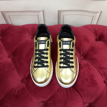 D*G 2026 Luxury Genuine Leather Casual Sneakers - Italian Designer Unisex Shoes