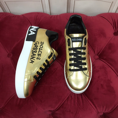 D*G 2026 Luxury Genuine Leather Casual Sneakers - Italian Designer Unisex Shoes