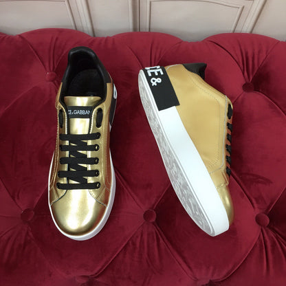 D*G 2026 Luxury Genuine Leather Casual Sneakers - Italian Designer Unisex Shoes