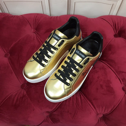 D*G 2026 Luxury Genuine Leather Casual Sneakers - Italian Designer Unisex Shoes