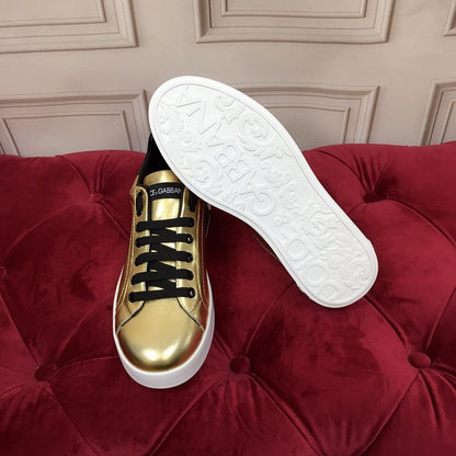 D*G 2026 Luxury Genuine Leather Casual Sneakers - Italian Designer Unisex Shoes