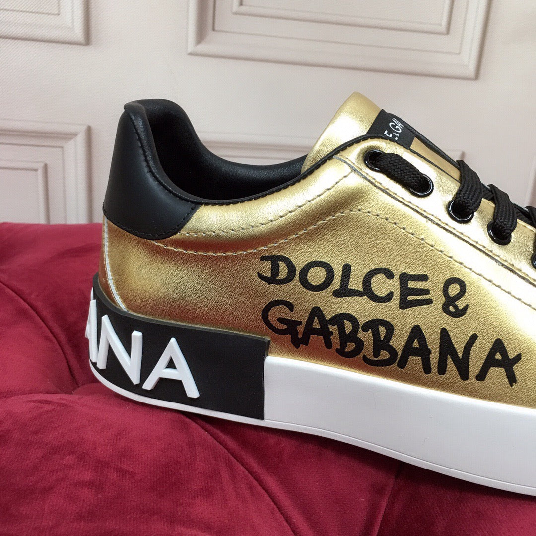 D*G 2026 Luxury Genuine Leather Casual Sneakers - Italian Designer Unisex Shoes