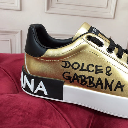 D*G 2026 Luxury Genuine Leather Casual Sneakers - Italian Designer Unisex Shoes