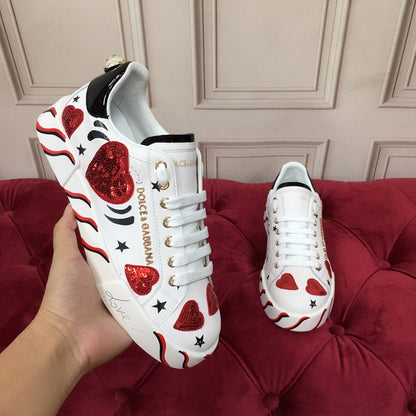D*G 2026 Luxury Genuine Leather Casual Sneakers - Italian Designer Unisex Shoes