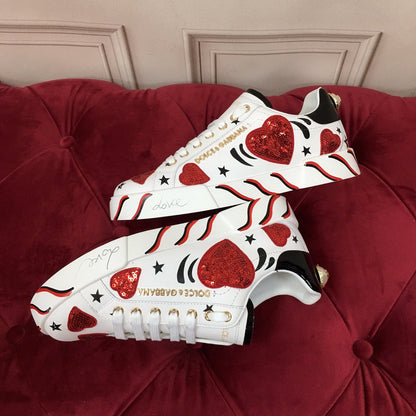 D*G 2026 Luxury Genuine Leather Casual Sneakers - Italian Designer Unisex Shoes