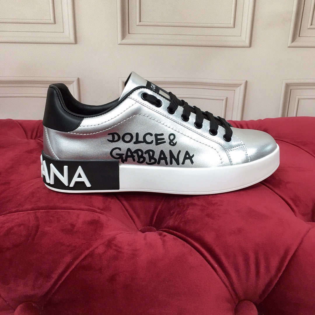 D*G 2026 Luxury Genuine Leather Casual Sneakers - Italian Designer Unisex Shoes