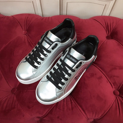 D*G 2026 Luxury Genuine Leather Casual Sneakers - Italian Designer Unisex Shoes