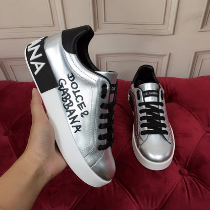 D*G 2026 Luxury Genuine Leather Casual Sneakers - Italian Designer Unisex Shoes