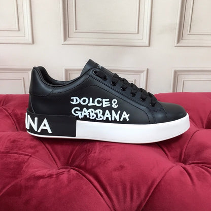 D*G 2026 Luxury Genuine Leather Casual Sneakers - Italian Designer Unisex Shoes