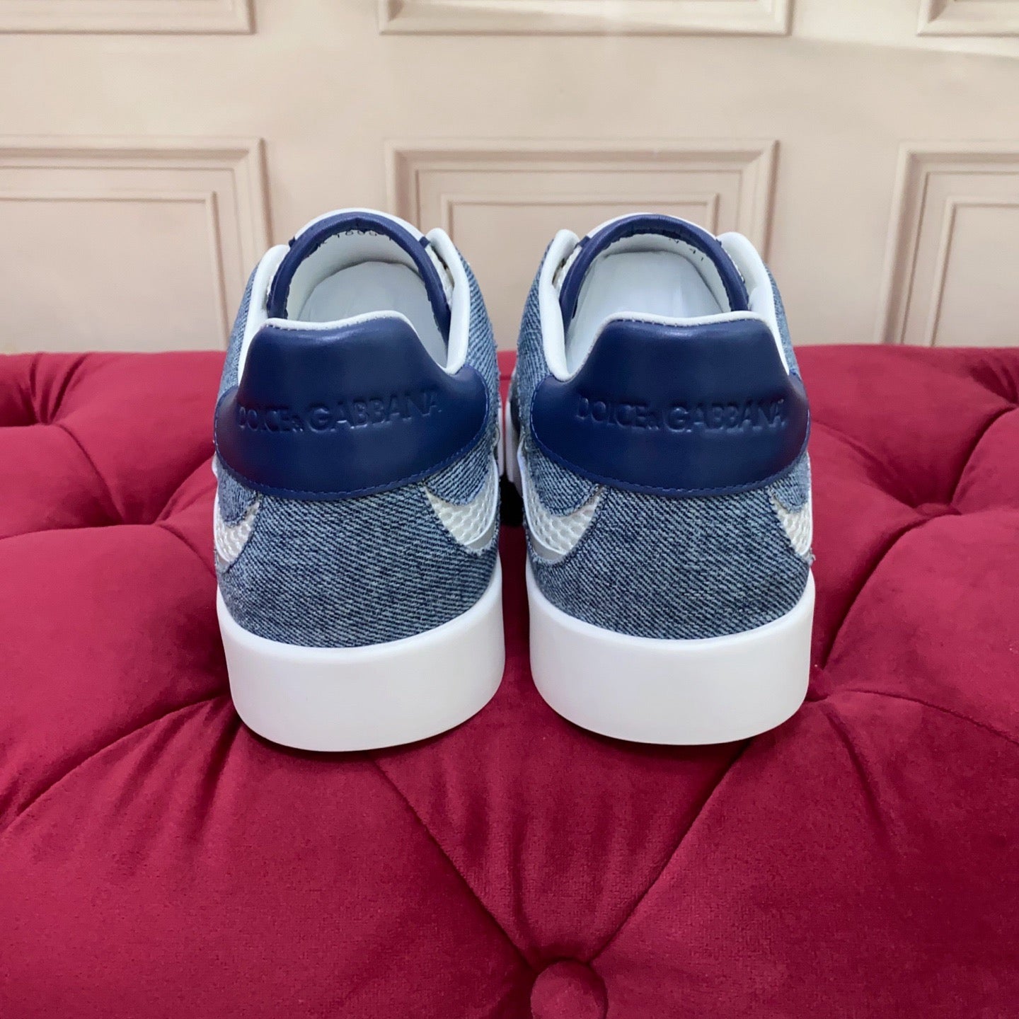 D*G 2026 Premium Leather Casual Sneakers - Designer Unisex Shoes in Blue & Black