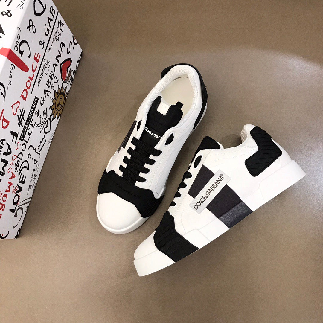 D*G 2026 Luxury Genuine Leather Casual Sneakers - Italian Designer Unisex Shoes