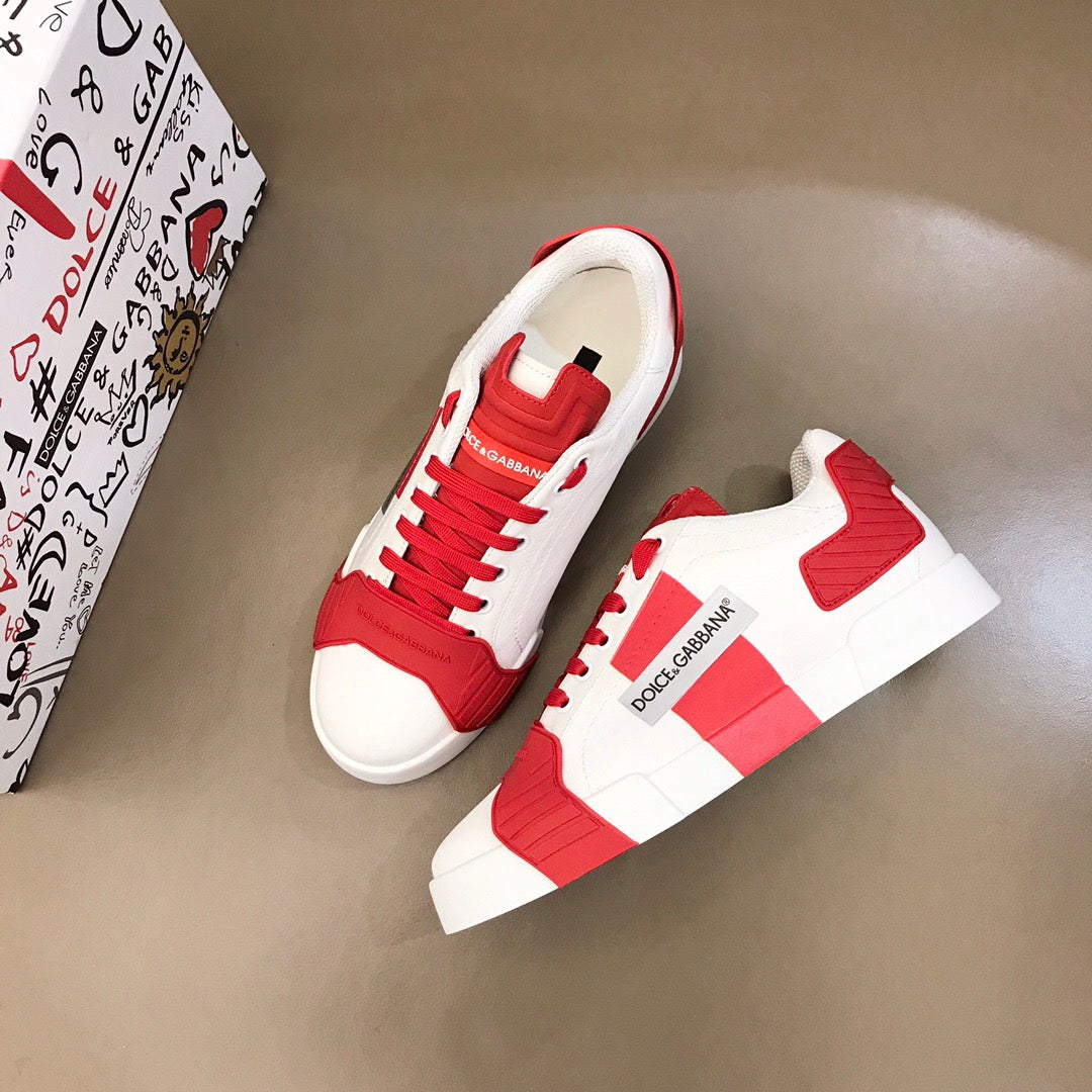 D*G 2026 Luxury Genuine Leather Casual Sneakers - Italian Designer Unisex Shoes