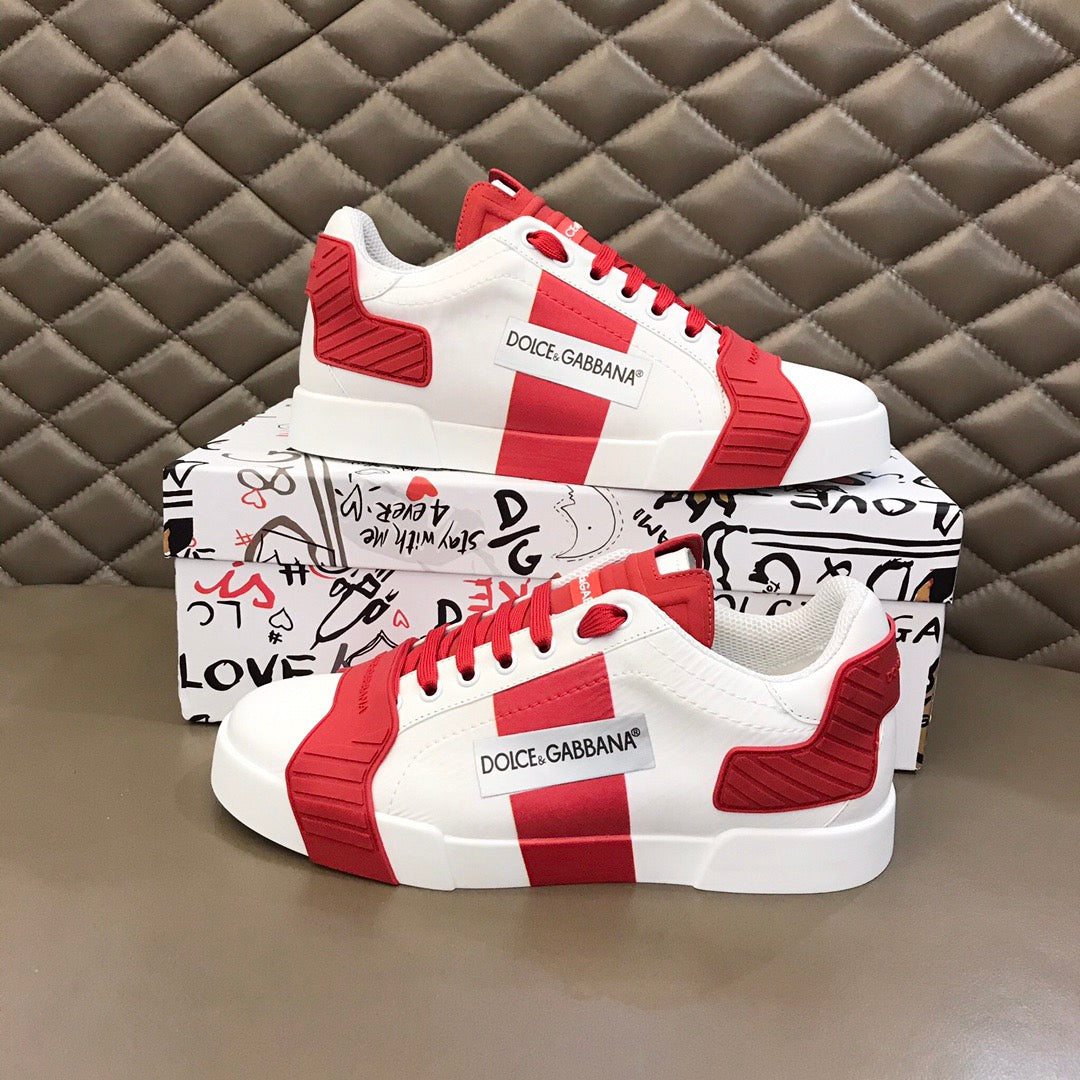 D*G 2026 Luxury Genuine Leather Casual Sneakers - Italian Designer Unisex Shoes