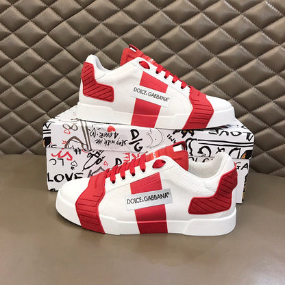 D*G 2026 Luxury Genuine Leather Casual Sneakers - Italian Designer Unisex Shoes