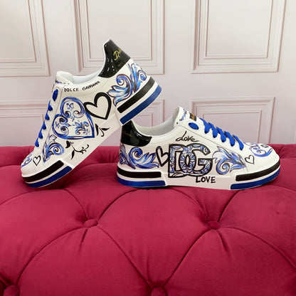 D*G 2026 Premium Leather Casual Sneakers - Designer Unisex Shoes in 2 Styles