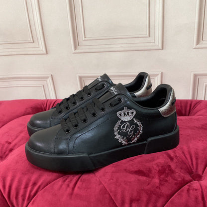 D*G 2026 Premium Leather Casual Sneakers - Designer Unisex Shoes in 2 Colors