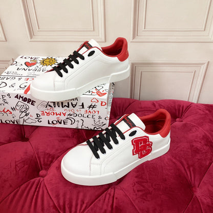 D*G 2026 Premium Leather Casual Sneakers - Designer Unisex Shoes in 2 Colors