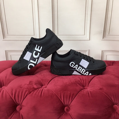 D*G 2026 Premium Leather Casual Sneakers - Designer Unisex Shoes in 2 Colors