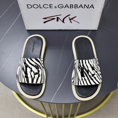 D*G 2026 Premium Leather Camouflage Slippers - Designer Men's Slides in 2 Patterns