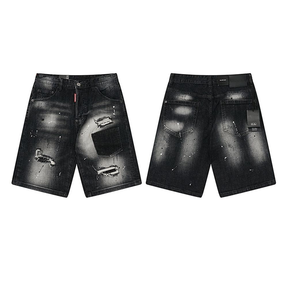 NEW-D2 Retro ripped shorts
