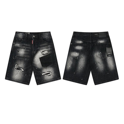 NEW-D2 Retro ripped shorts