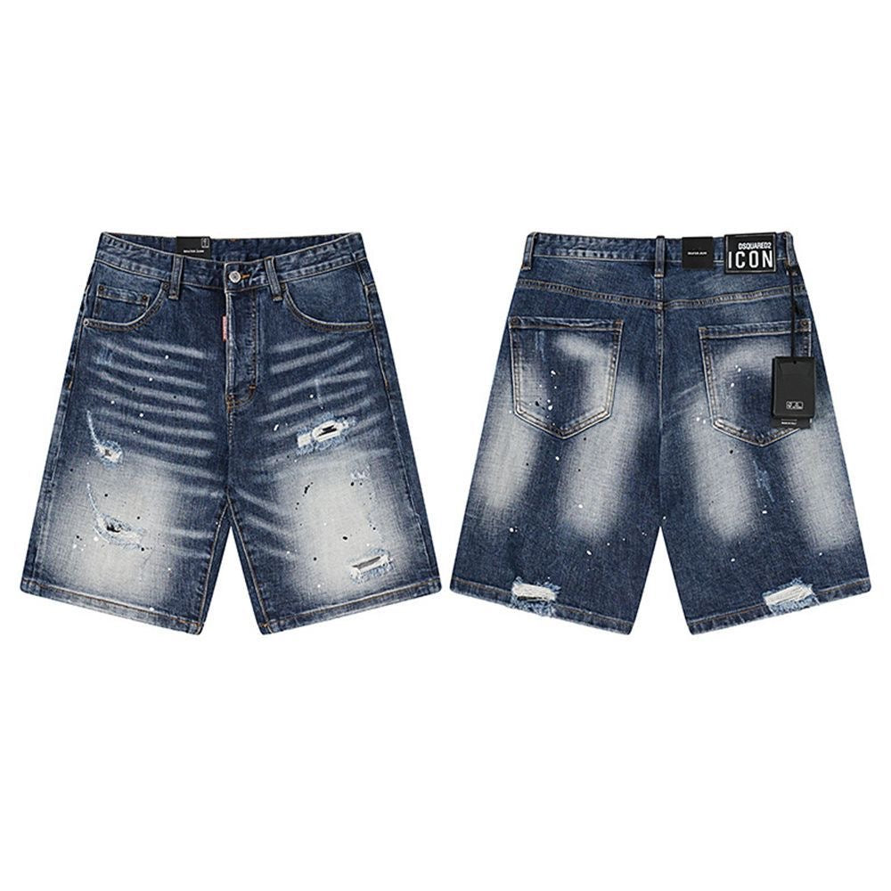 NEW-D2 Retro ripped shorts
