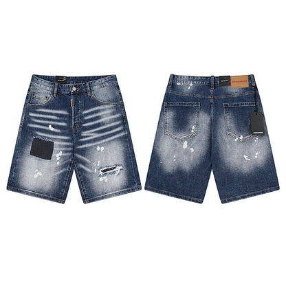 NEW-D2 Retro ripped shorts