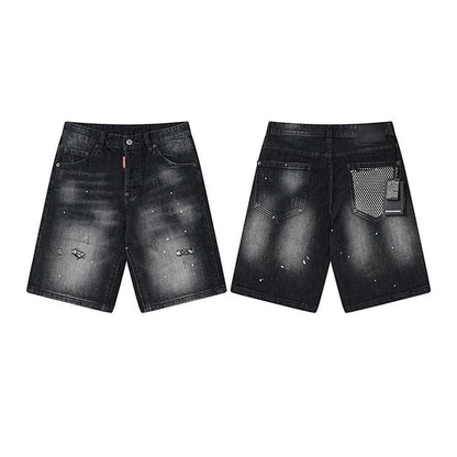 NEW-D2 Retro ripped shorts