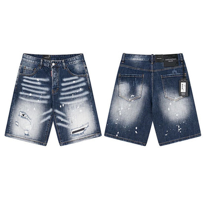 NEW-D2 Retro ripped shorts