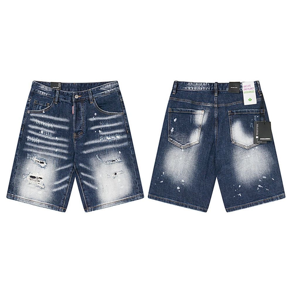 NEW-D2 Retro ripped shorts