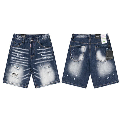 NEW-D2 Retro ripped shorts