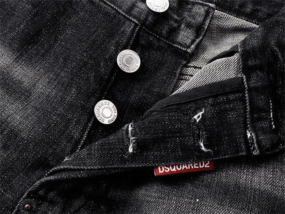 NEW-D2 Retro ripped shorts