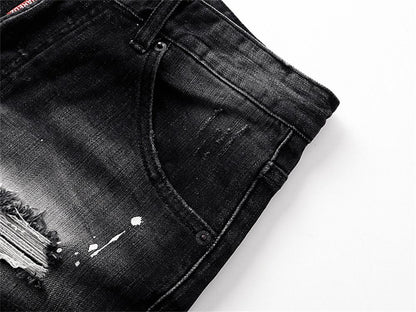 NEW-D2 Retro ripped shorts