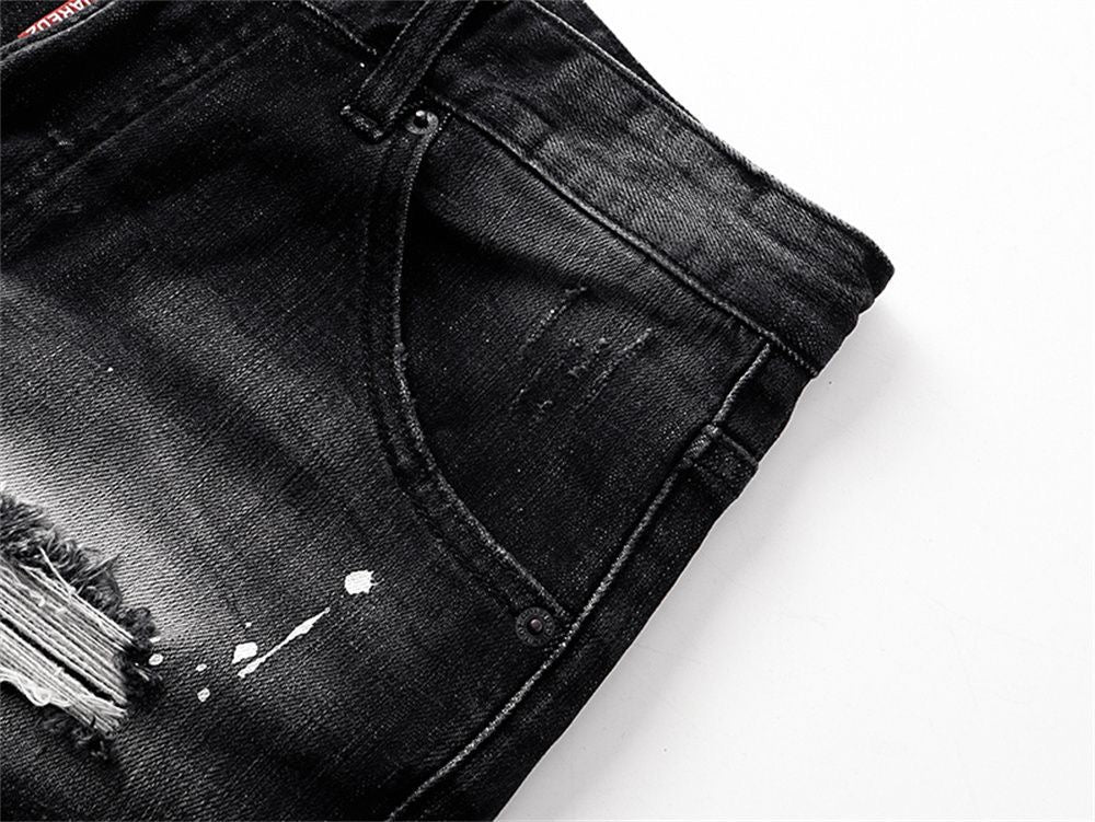 NEW-D2 Retro ripped shorts