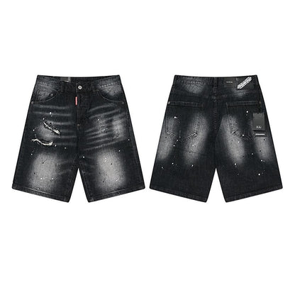 NEW-D2 Retro ripped shorts