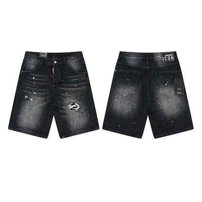 NEW-D2 Retro ripped shorts