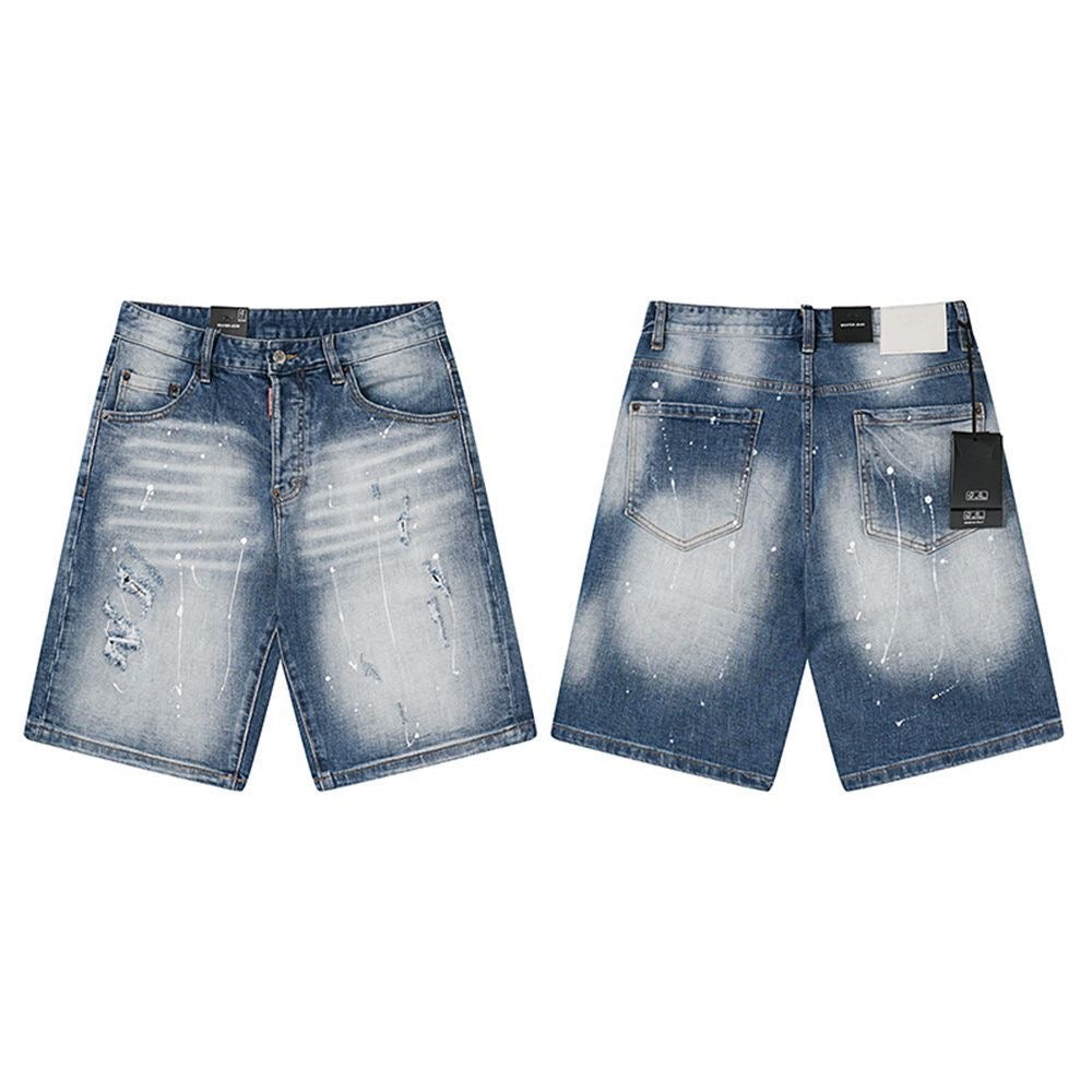 NEW-D2 Retro ripped shorts