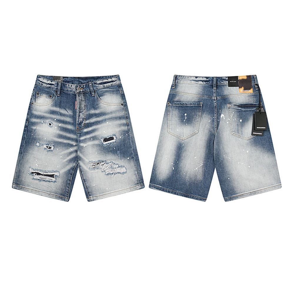 NEW-D2 Retro ripped shorts