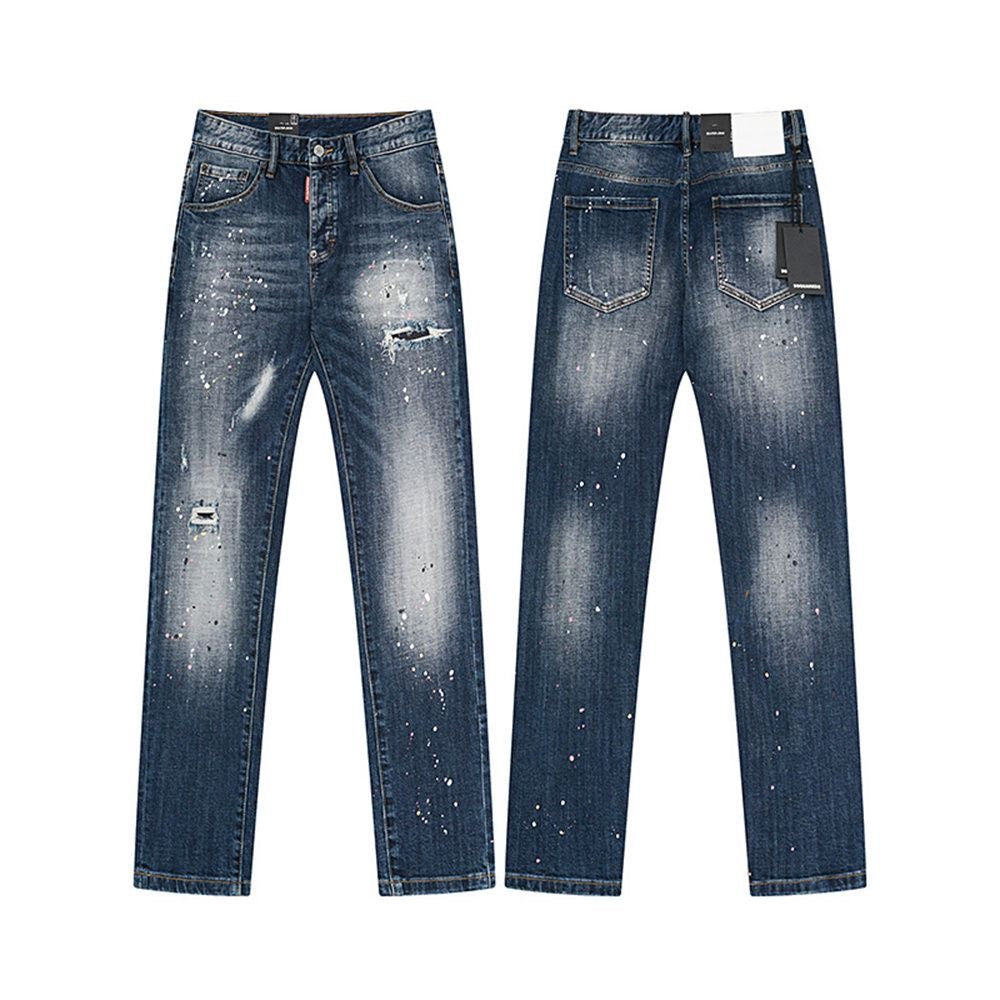 NEW-D2 Retro ripped jeans