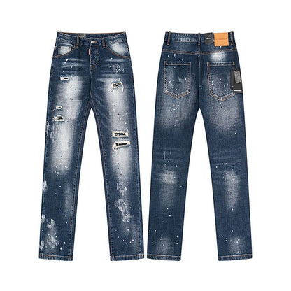 NEW-D2 Retro ripped jeans