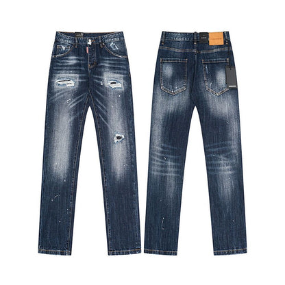 NEW-D2 Retro ripped jeans