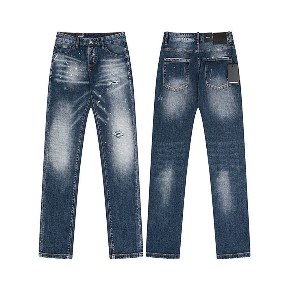 NEW-D2 Retro ripped jeans