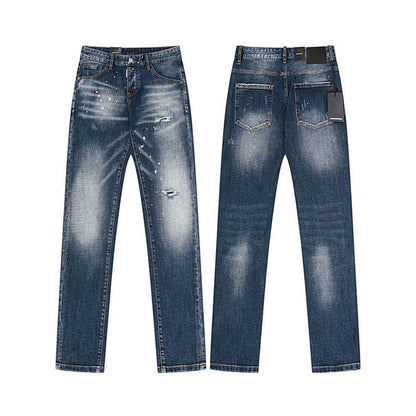 NEW-D2 Retro ripped jeans