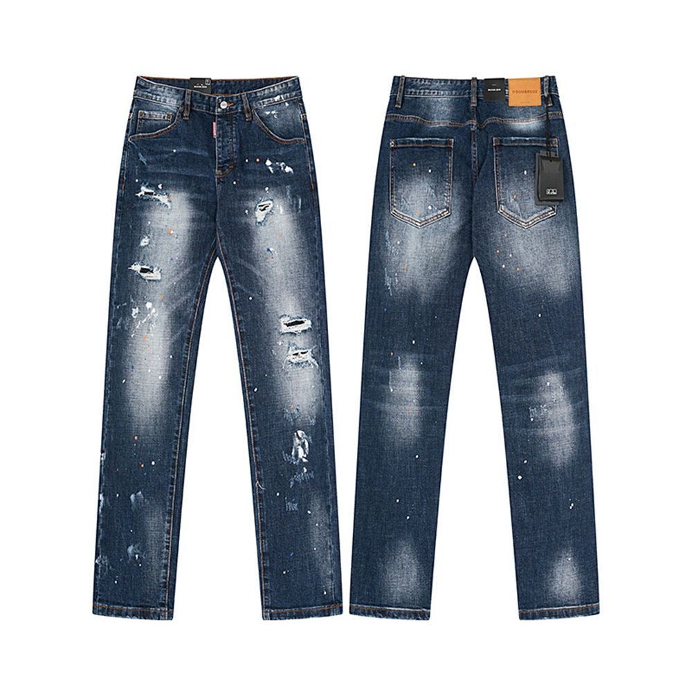 NEW-D2 Retro ripped jeans