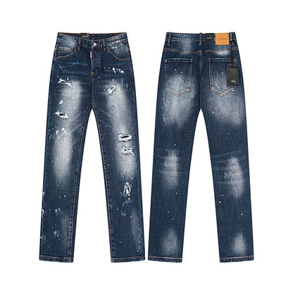 NEW-D2 Retro ripped jeans
