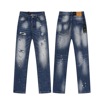 NEW-D2 Retro ripped jeans