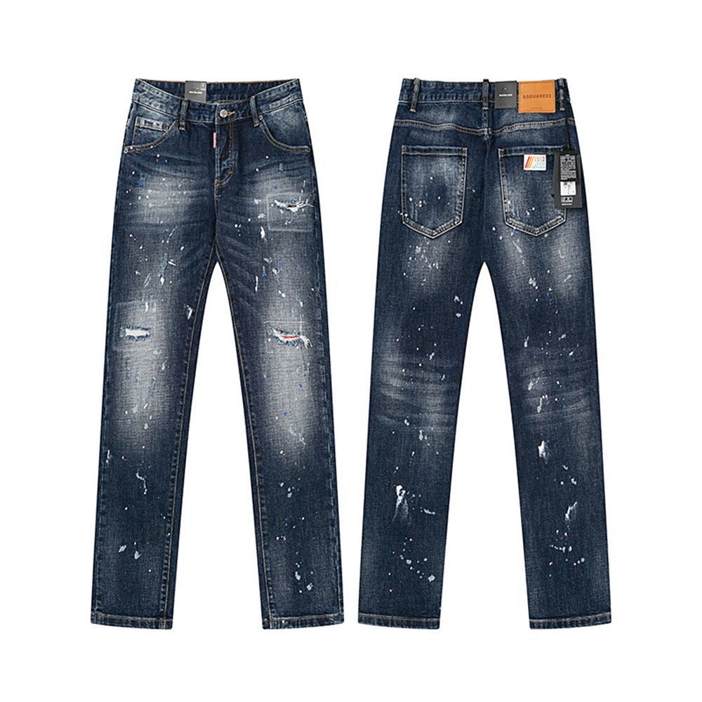 NEW-D2 Retro ripped jeans