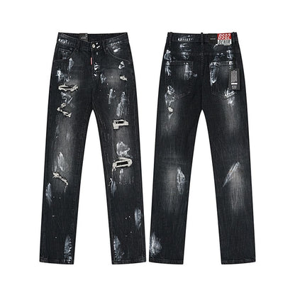 NEW-D2 Retro ripped jeans