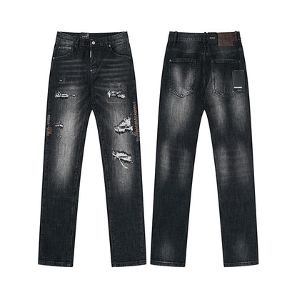 NEW-D2 Retro ripped jeans